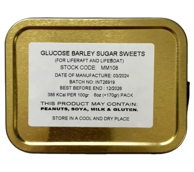 Glucose Barley Sugar Sweets Liferaft Ration Tin BCB International