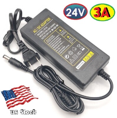 24V 3A 72W AC/DC Adapter Power Supply  for LED Strip with 5.5x2.1mm 