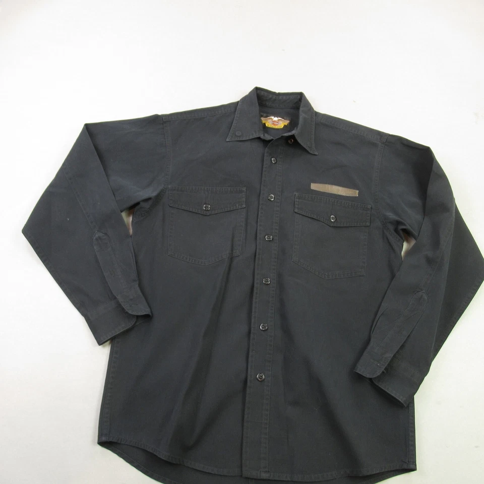 Harley Davidson Shirt Mens Medium Long Sleeve Button Front Cotton Casual Outdoor - Image 2 of 4