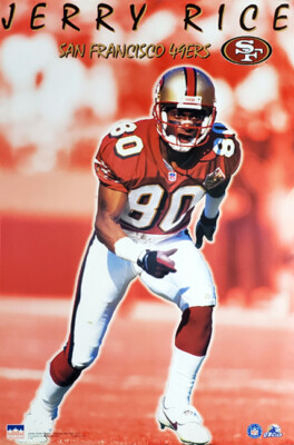Jerry Rice GO DEEP San Francisco 49ers Vintage 1990s NFL Action