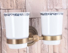 Antique Brass Wall Mounted Bathroom Accessories Toothbrush Holder sba222