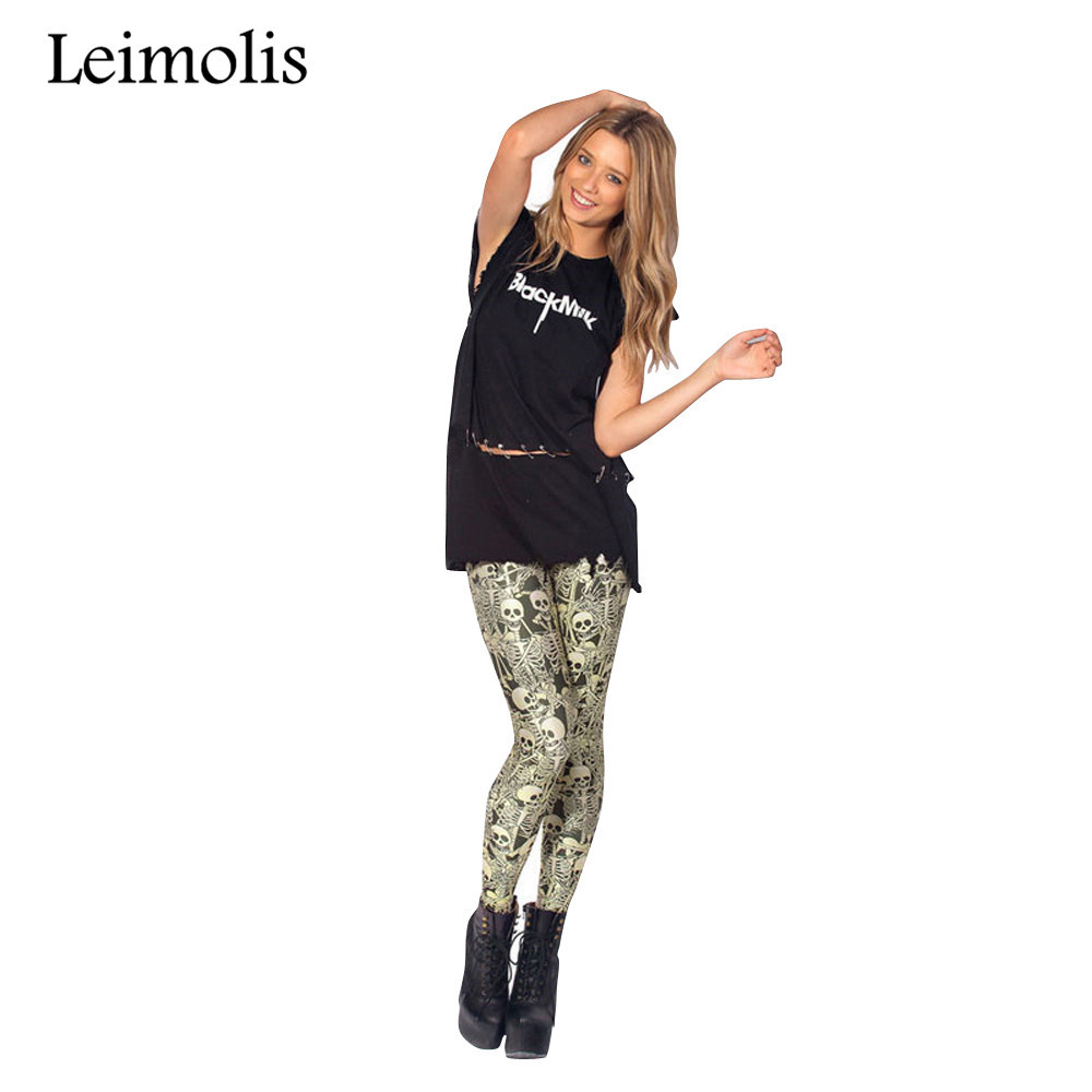 LEGGINGS LADIES 3D PRINT SKELETON PARTY GOTHIC PLUS SIZE  YOGA SPORT PANTS PARTY-image