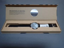 NEW Projects Watches PJT-7701S-BL Hatch Steel 40mm Black Leather Band Watch