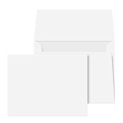 H&S PAPER A6 Blank White Note Cards & Envelopes - Heavy 80lb Cover - 4 1/2 x 6 - Set of 50