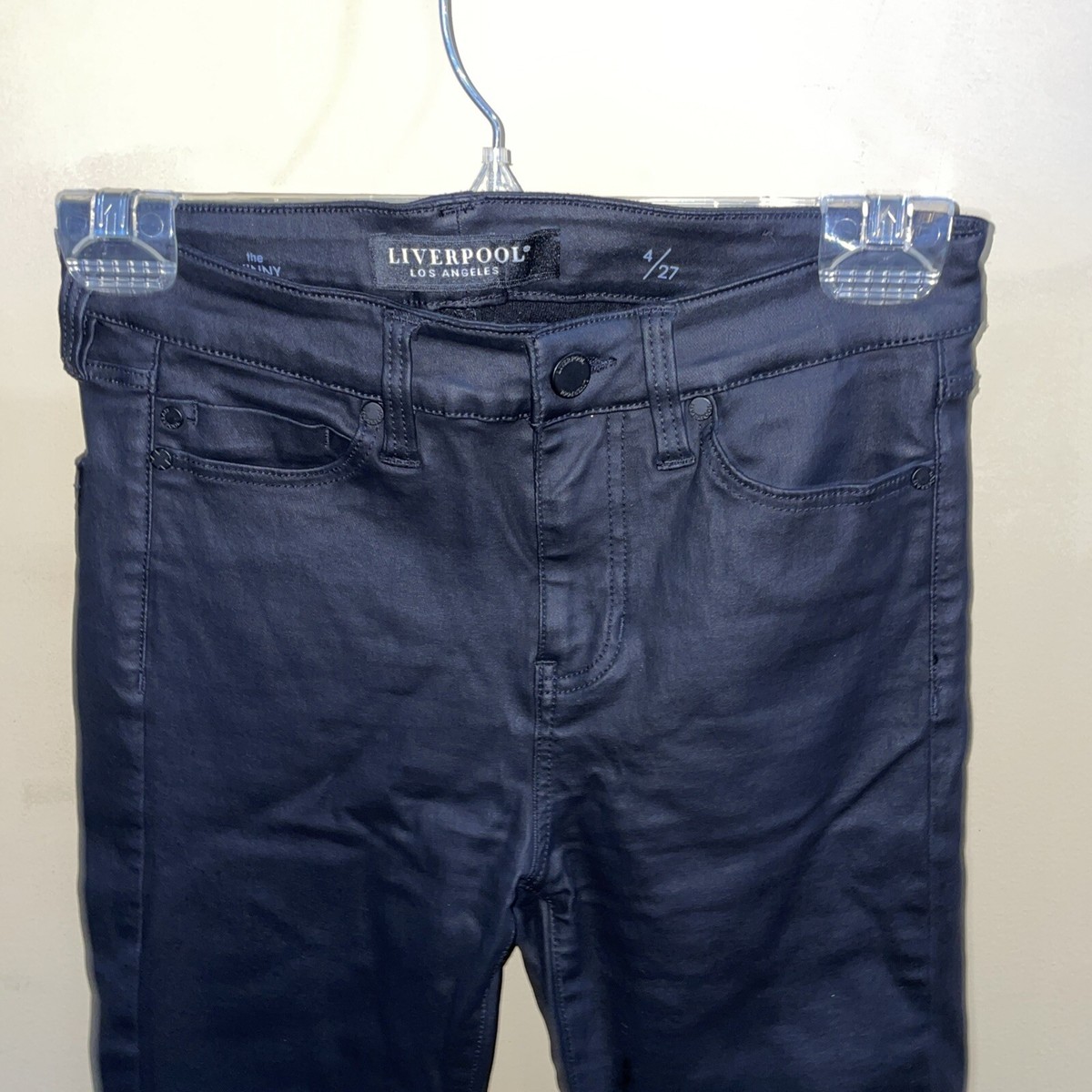 Liverpool Black Leather Look Viscose Blend Size 4 Jeggings | eBay