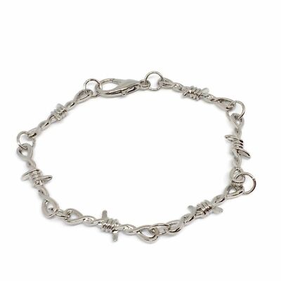 Stacheldraht Gliederarmband l KOSTENLOSER UK-VERSAND l 925 Sterlingsilber plattiert Armreif