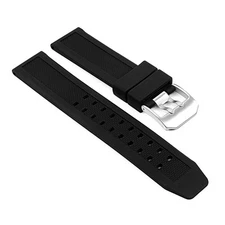 StrapsCo 23mm Black Rubber Watch Band Strap for Luminox Evo 3100 Navy Seal