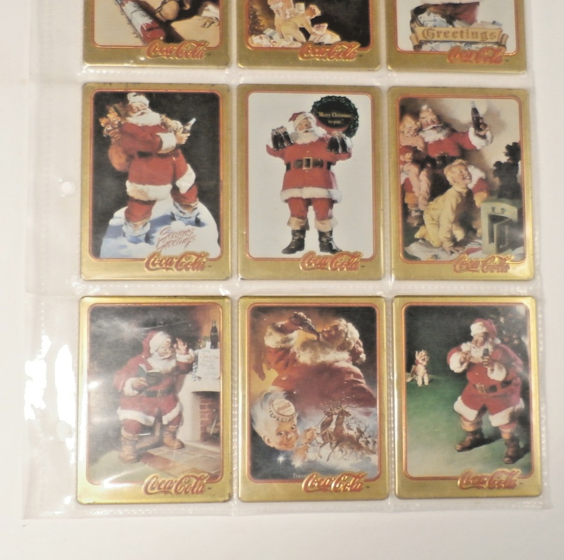 Metal Art Coca Cola 9 of 20 Collectors Cards Vintage Santa