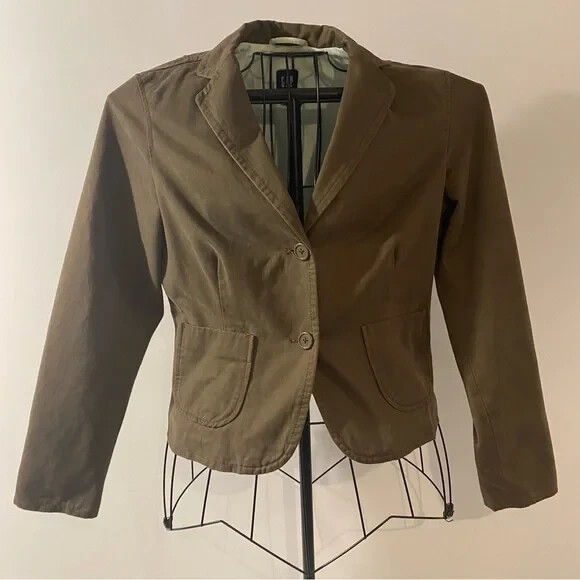 Brown GAP Velvet Fully Lined 2 Button Blazer Size… - image 1