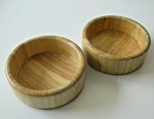 Vintage 6" Wooden Salad Bowls Set of 2 Light wood