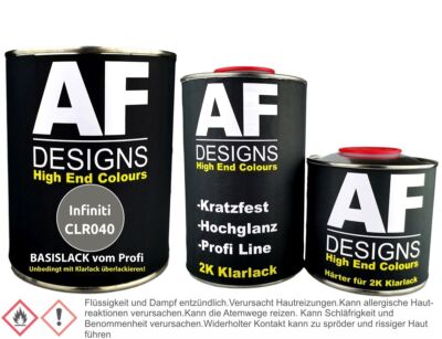 Autolack für Infiniti CLR040 Deep Silver MK II Metallic 1,25L Klarlack Set