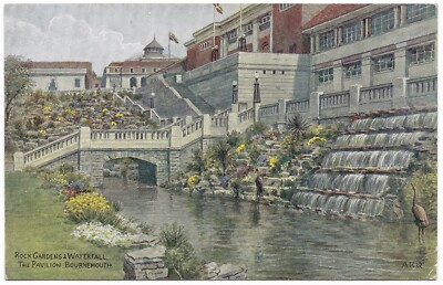 Rock Gardens & Waterfall The Pavilion Bournemouth A R Quinton 1959 Salmon 3798