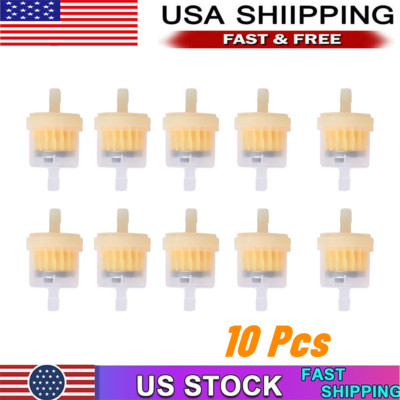 10pc Motorcycle Motorbike Inline Fuel Filter Universal Fit 6mm-7mm Large Pipes