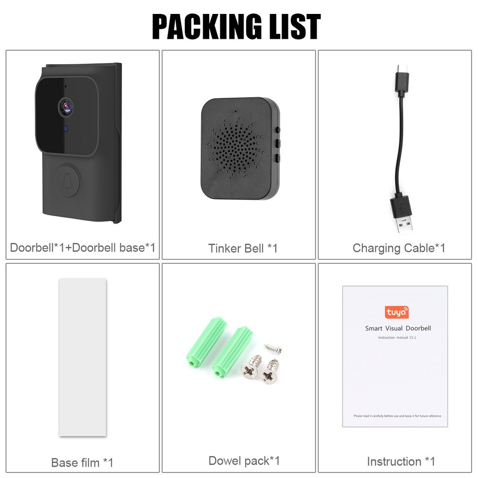 Smart Wireless WiFi Ring Doorbell Security Video Camera Door