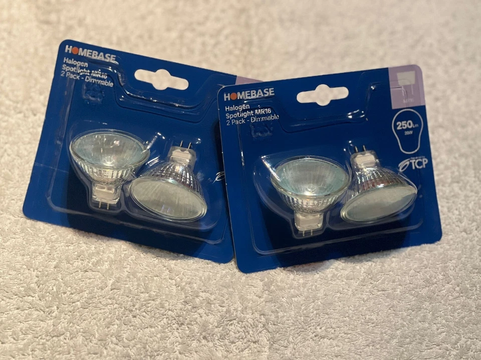 2x MR16 Halogen Spotlights | 20W Dimmable Bulbs | 12V | Warm White 2800K | 50mm  - Image 2 of 4