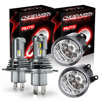 H4 Headlight High/Low Beam Bulbs & H11 Fog Light Lamp For 2007-2014 Toyota Yaris