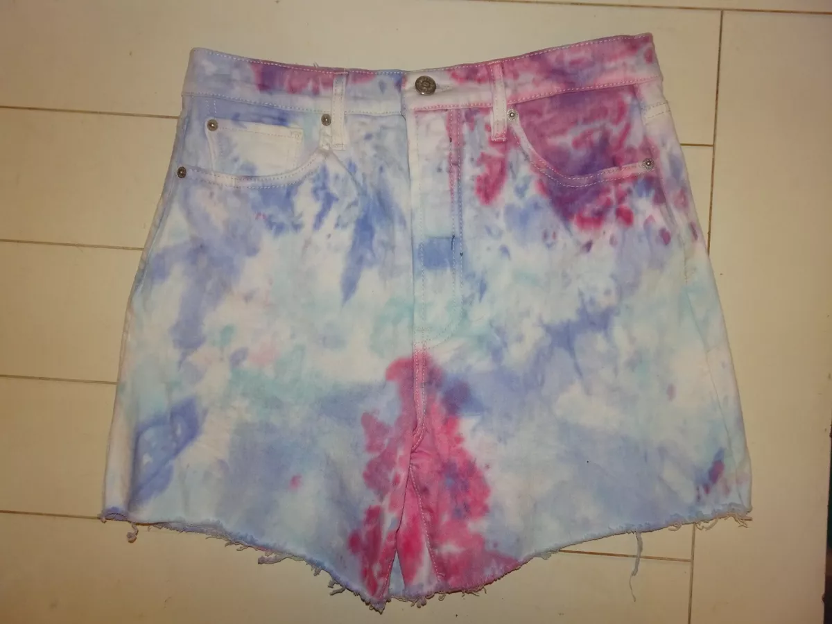 Tie dye shop jean shorts womens