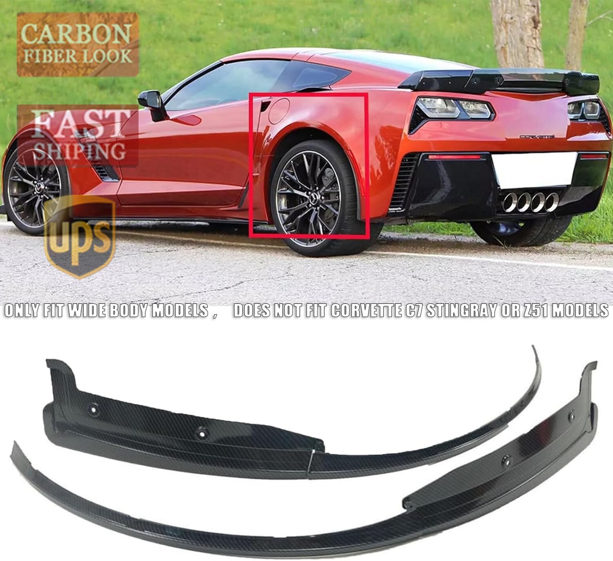 【純正】C7 コルベット Stage3 フロントリップスポイラー/スプリッター 純正】C7 コルベット Stage3 フロントリップスポイラー/スプリッター