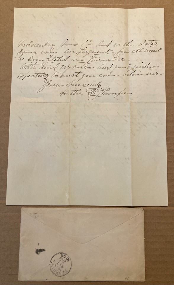 FLINT, MI WOMAN'S RELIEF CORPS, G.A.R. AUXILIARY LETTERHEAD & AD