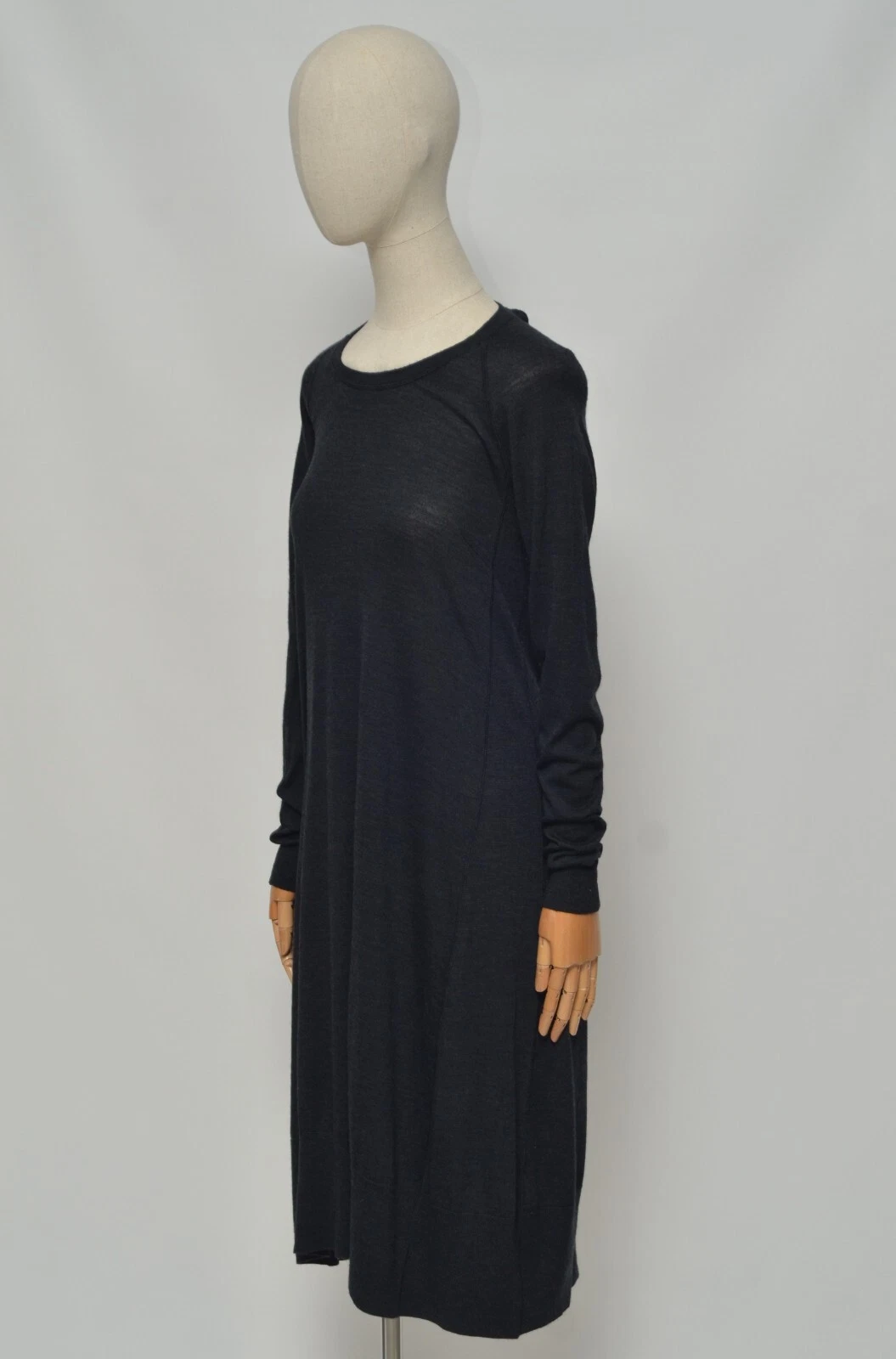 MAISON MARGIELA Abito lungo di lusso da donna grigio lana Maison Martin Margiela taglia S