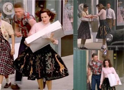 1950s Novelty Print Skirt | Back To The Future Skirt | Blue