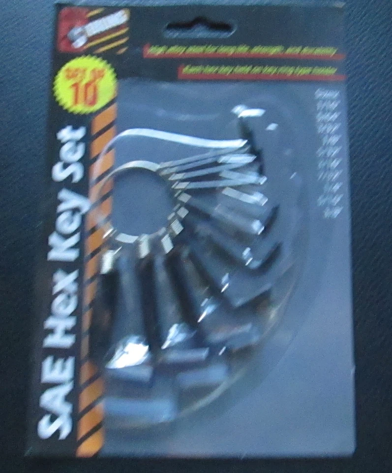 HANDY 10 PC HEX KEY SET 1/16",5/64",3/32",1/8",5/32",3/16",7/32",1/4",5/16",3/8" - Image 2 of 3