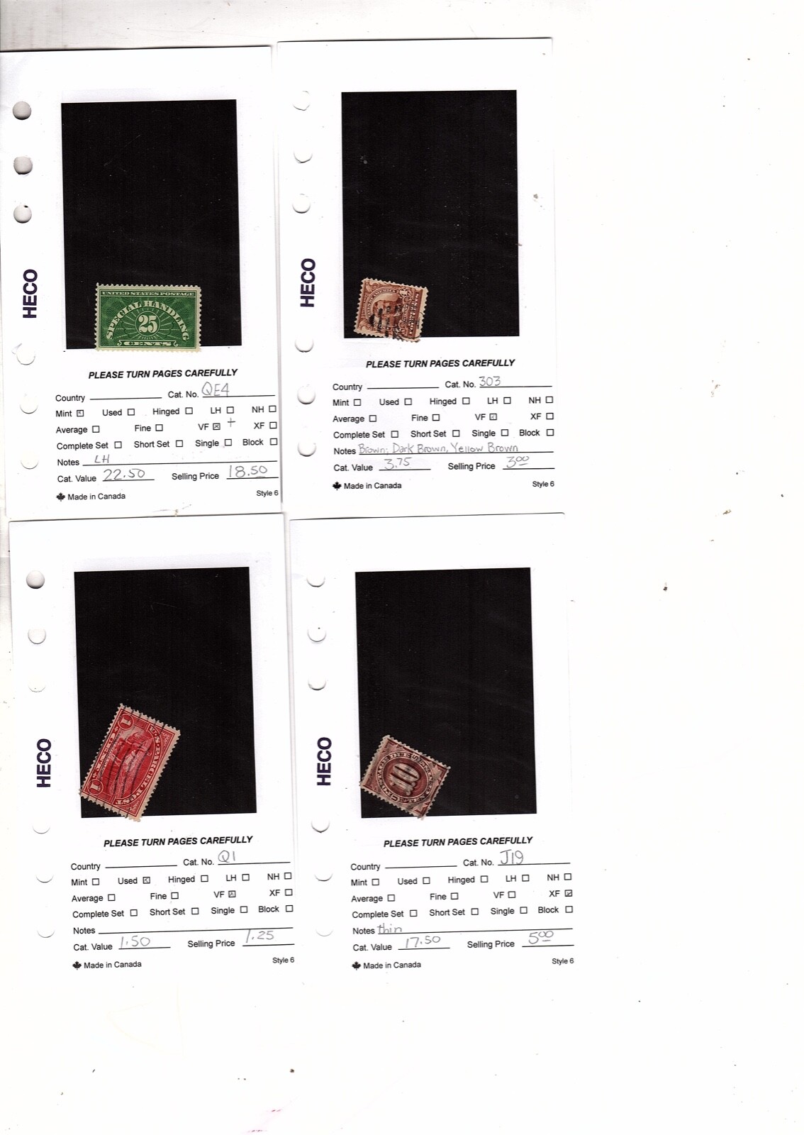 US Stamps dealer Stock pages used (bb10 eBay