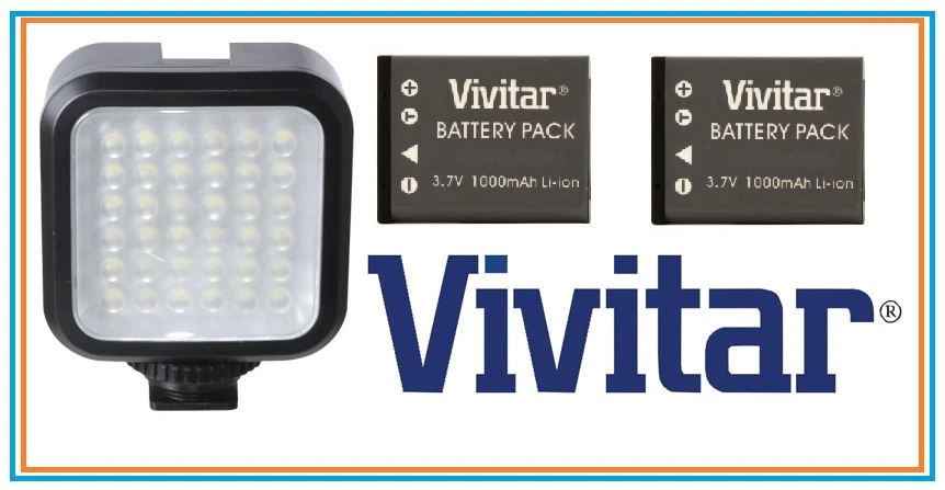 Kit de luz LED com 2 baterias e carregador para Panasonic HC-VX981 HC-WXF991 - Imagem 2 de 4