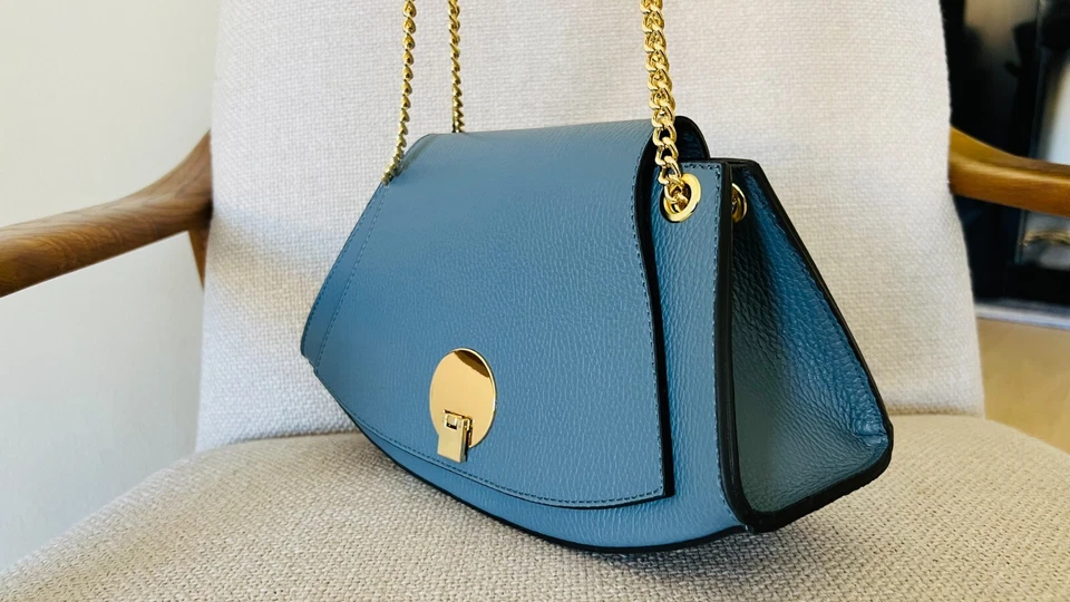 Bolso de cuero italiano hecho a mano, elegante bolso de mano de cuero de Florencia, bolso de hombro Foto 3 de 4