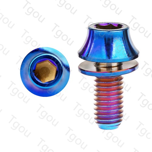 Tgou Titanium Bolt M5x12mm Hex Head Screw for MTB Bike Bicycle Water Bottle Cage - Picture 10 of 13