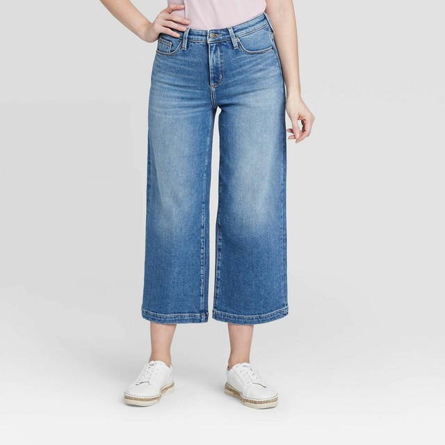 Universal Thread Highrise Wide Leg Cropped Jeans Medium Wash Size 0
