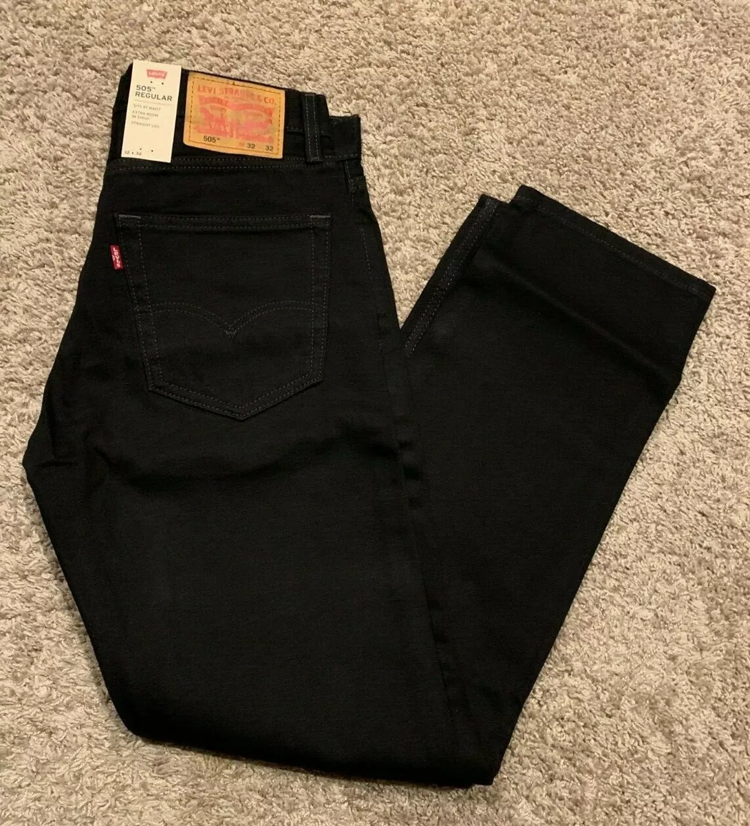 Mens levi sales 505 black jeans