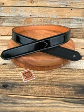 Vintage Don Hume B125 Black Clarino Gloss Leather 1.5" Bukleless Belt Size 42