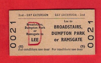 Ticket - BR(S) 2. Tagesausflug - Lee nach Broadstairs, Dumpton Park oder Ramsgate