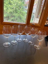 CRYSTALITE BOHEMIA CRYSTAL CLEAR ELEGANT SET OF 6 WINE GLASSES 9” EXCELLENT COND