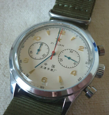 Herren Chronograph Red Star 1963 - Quarzwerk Chinesische Luftwaffe 42 mm + Box - Bild 1 von 4