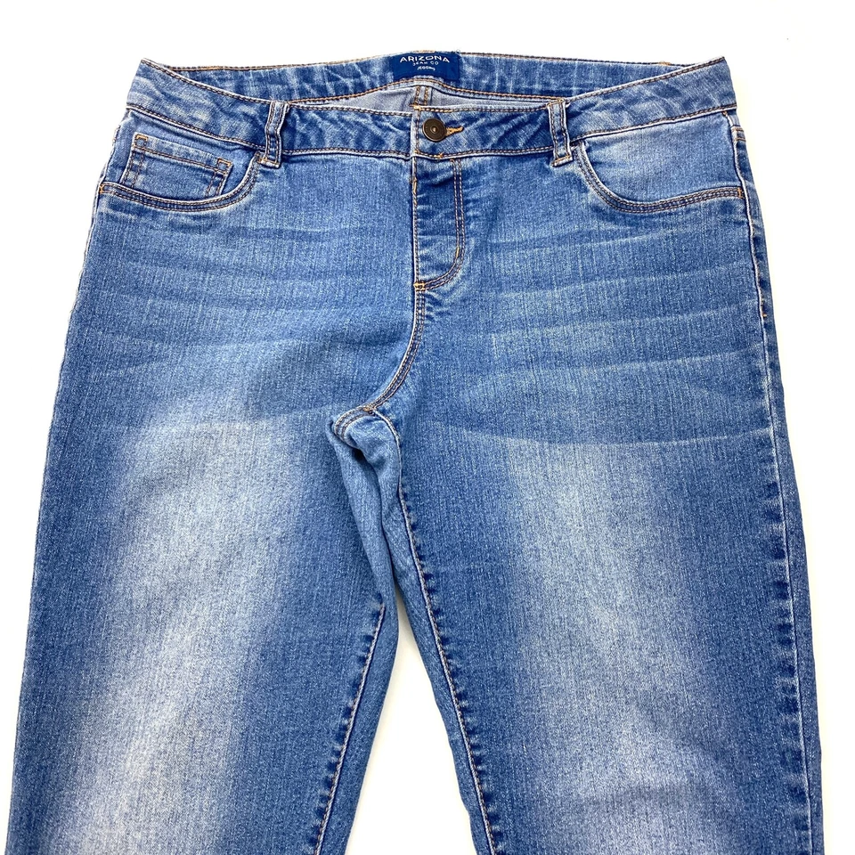 Pantalones de mezclilla Arizona Pull On Jegging cintura ajustable niñas talla 18,5 azul medio Foto 2 de 4