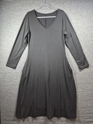 Women's XL Black Knit Long Sleeve Dress Stretch Pullover solid witch fun 509-13