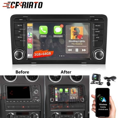 Für AUDI A3 8P 2003-2012 Android Autoradio 2+64GB Apple Carplay KAM Navi WIFI BT