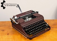 LOVELY TYPEWRITER OLYMPIA SM1 BURGUNDY CRINCKLE FROM 1950- NO RISK WITH SHIPPING thumbnail