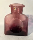 Vtg Blenko Amethyst Glass Double Spout Water Bottle Pitcher Decanter Carafe Vase