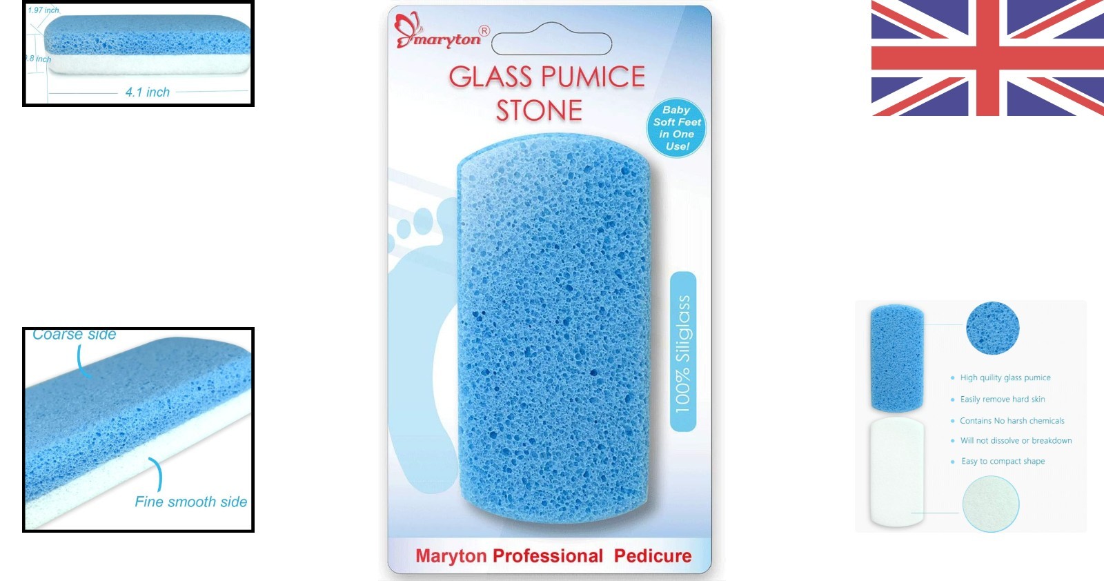 Effective Double-Sided Pumice Stone - Smooth and Exfoliate Feet Effortlessly