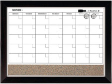 Whiteboard Calendar  Corkboard, Magnetic, White Board  Cork Bulletin Board Com