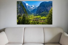 Leinwandbild: Lauterbrunnen in den Alpen - Fotos Bilder Berge Poster Schweiz