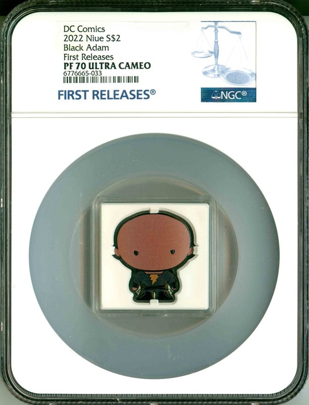 2022 Niue S$2 Chibi DC Comics Series Black Adam FR NGC PF70 UC COA Box & OGP