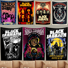 Black Sabbath Metal Rock Band Flag Banner Wall Hanging Art Music Tapestry Cloth