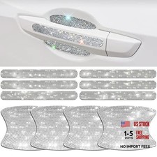 10PCS Crystal Scratch Protector, Rhinestone Car Bling Scratch Protector Silver