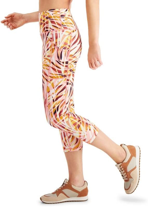 Ideology NWT Women Performance Cropped Leggings Orange Phone-Pocket SZ XXL