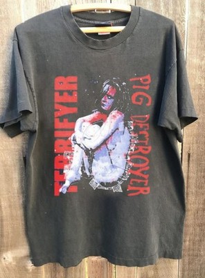 Pig Destroyer Downpour Girl Rare Design Charcoal Unisex T shirt Vtg KH17913