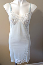 Vintage 1960's SHADOWLINE Light Blue Full Slip Antron Nylon Size 32 Short NWT